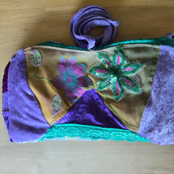 Whimsical Velvet Patchwork Top | Roselani Jasmin | Size Small - Picture 4 of 13